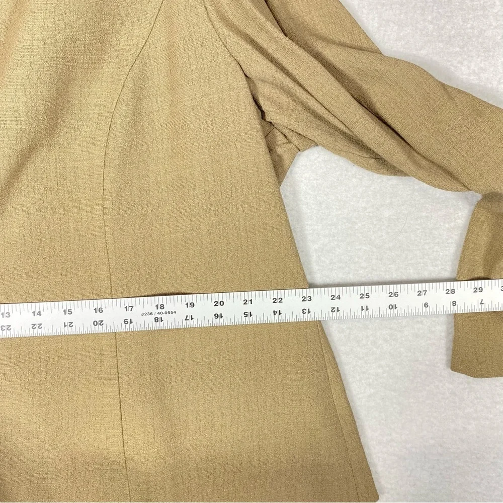 VINTAGE Studio I Single Button Blazer Women's 20W Tan Collarless Business USA